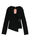 Cult Gaia Buttoned Asymmetric Top In Black