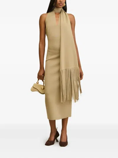 Cult Gaia Caia Halterneck Midi Dress In Neutral
