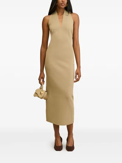 Cult Gaia Caia Halterneck Midi Dress In Neutral