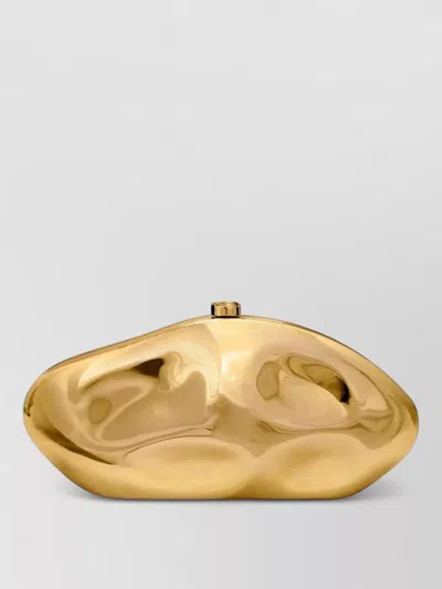 Cult Gaia Caldera Clutch Bag Metallic Finish Sculptural In Neutral