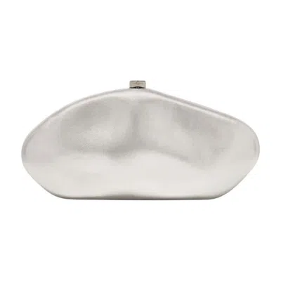 Cult Gaia Caldera Clutch  Silver