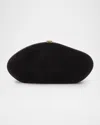 Cult Gaia Caldera Velvety Sculptural Clutch Bag In Black