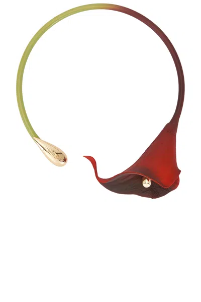 Cult Gaia Calla Choker Necklace In Red