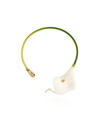 Cult Gaia Calla Lily Collar In Green/white