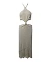 Cult Gaia Cameron Knit Cutout Dress In Cream Cotton In Gray