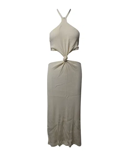 Cult Gaia Cameron Knit Cutout Dress In Cream Cotton In Gray