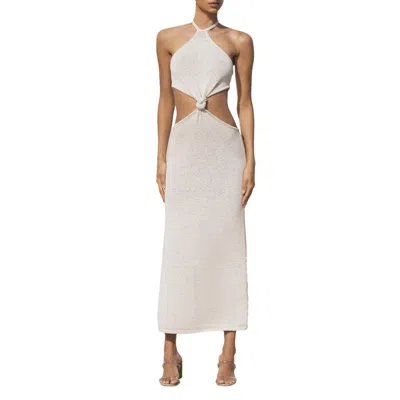 Cult Gaia Cameron Womens Halter Long Maxi Dress In White