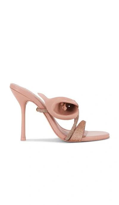 Cult Gaia Camilla Embellished Flower Leather Sandals In Pink