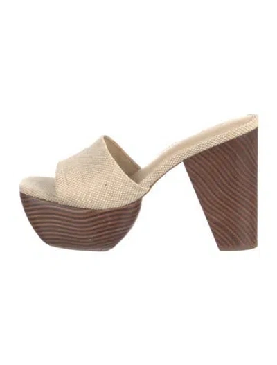 Pre-owned Cult Gaia Canvas Slides In Neutral