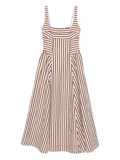 Cult Gaia Carla Long Dress In Saddle Stripe In Multi