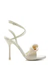 Cult Gaia Carly Satin Sandals In White