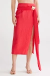 Cult Gaia Caroline Midi Skirt In Pink
