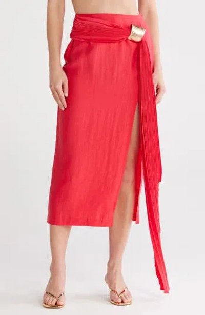 Cult Gaia Caroline Midi Skirt In Pink