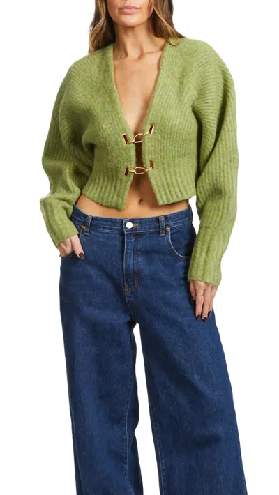 Pre-owned Cult Gaia Casella Cardigan For Women In Green
