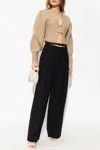 Cult Gaia Casella Ribbed-knit Cropped Cardigan In Beige