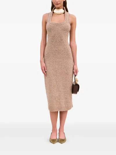 Cult Gaia Casey Knitted Dress In Neutrals