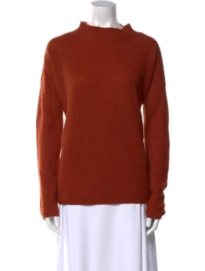 Pre-owned Cult Gaia Cashmere Mock Neck Sweater In Orange
