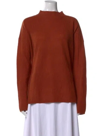 Pre-owned Cult Gaia Cashmere Mock Neck Sweater In Orange