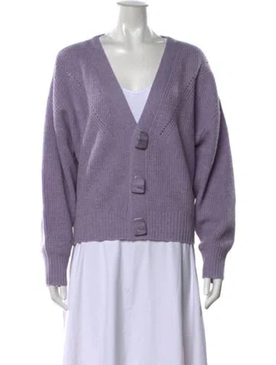 Pre-owned Cult Gaia Cashmere V-neck Sweater W/ Tags In Purple