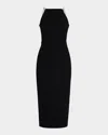 Cult Gaia Cassi Faux Pearl-embellished Backless Knit Midi Dress