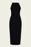Cult Gaia Cassi Faux Pearl-embellished Backless Knit Midi Dress In Black