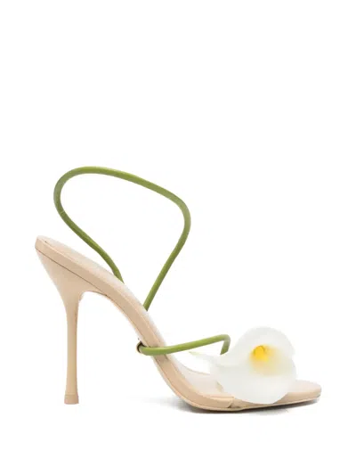 Cult Gaia Cassidy Floral-detail Sandals In White