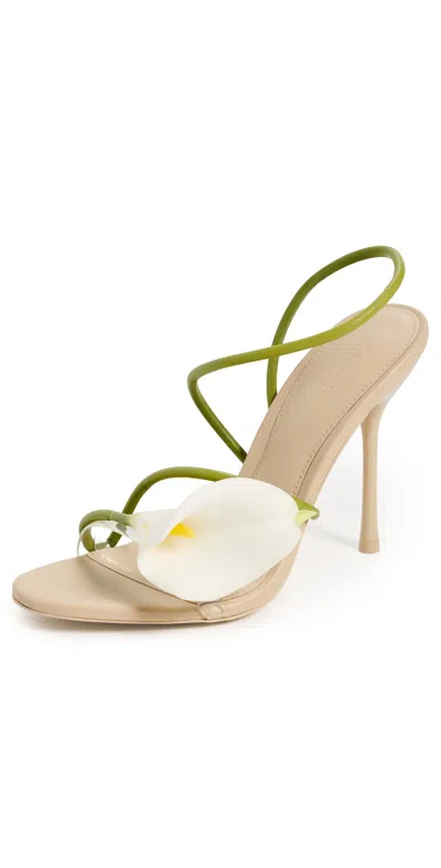 Cult Gaia Leather Cassidy Sandals Stiletto Heel Open Toe In Multi