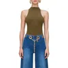 Cult Gaia Cassius Funnel Neck Bodysuit In Green