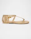 Cult Gaia Cecilia Raffia Ankle-strap Sandals In Natural