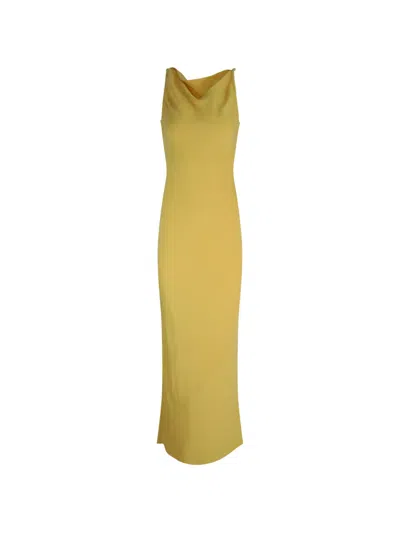 Cult Gaia Celestina Cowl-neck Long Dress In Yellow