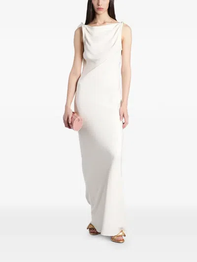 Cult Gaia Celestina Flower-detail Cowl-neck Maxi Dress In White