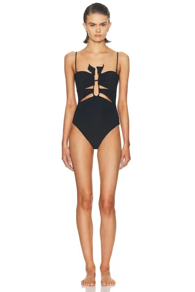 Cult Gaia Celestine Cutout One-piece Swimsuit In Black