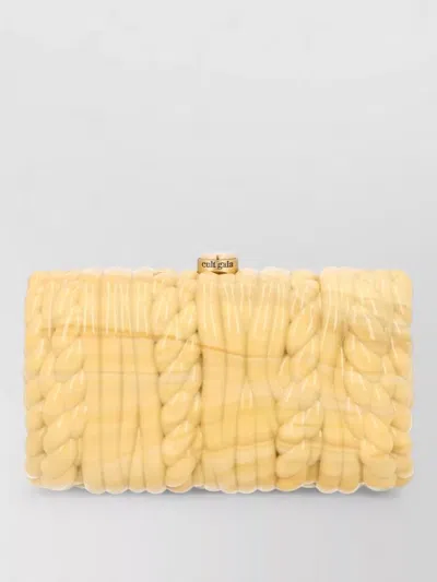 Cult Gaia Chain Strap Rectangular Clutch Twisted Design In Yellow