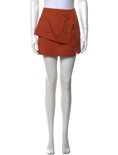 Pre-owned Cult Gaia Chain-link Accents Mini Skirt W/ Tags In Orange