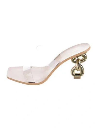 Pre-owned Cult Gaia Chain-link Accents Slides In Pink