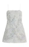 Cult Gaia Charli Crinkled Chiffon Mini Dress In Blue