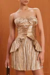 Cult Gaia Charlique Metallic Pleated Mini Dress In Multi