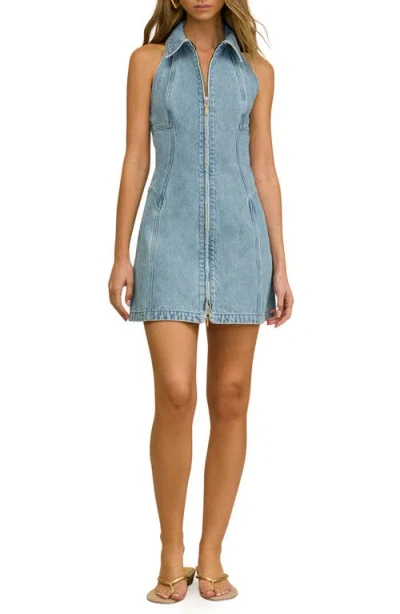 Cult Gaia Charo Sleeveless Denim Minidress In Blue