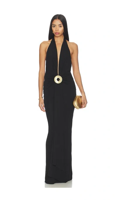 Cult Gaia Hammered-ring Halterneck Dress In Black