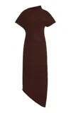 Cult Gaia Chrysta Knit Cotton Dress In Brown