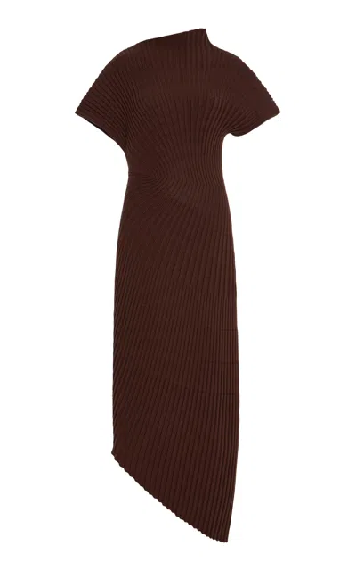 Cult Gaia Chrysta Knit Cotton Dress In Brown