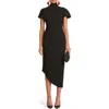 Cult Gaia Chrysta Turtleneck Rib Midi Sweater Dress In Black