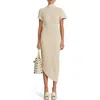 Cult Gaia Chrysta Turtleneck Rib Midi Sweater Dress In Neutral