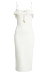 Cult Gaia Ciera Knit Midi Dress In Off White