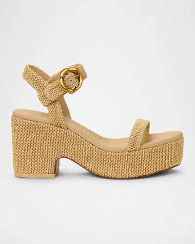 Cult Gaia Clara Ankle-strap Platform Sandals In Natural