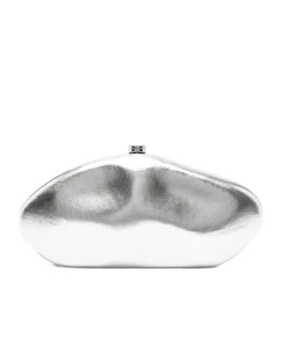 Cult Gaia Clasp Clutch In Silver