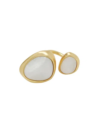 Cult Gaia Cleo Open Acrylic Resin Ring In Gold