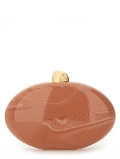 Cult Gaia Eviana Glossy Acrylic Clutch Bag In Corallo