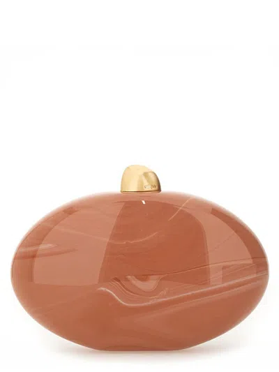 Cult Gaia Eviana Glossy Acrylic Clutch Bag In Corallo