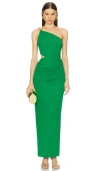 Cult Gaia Cobie Cutout One-shoulder Chain-strap Gown In Green